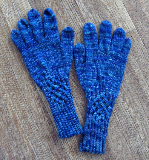 Knotty Gloves by Julia Mueller knit in Malabrigo Sock by Deborah Cooke