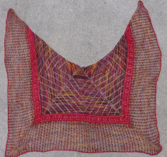 Spiders' Web shawl by Jane Sowerby knit in Fleece Artist Merino 2/6 and Angelhair by Deborah Cooke 