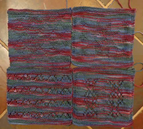 Pure Wool Mystery Afghan by Martin Storey knit by Deborah Cooke in Paton's Decor