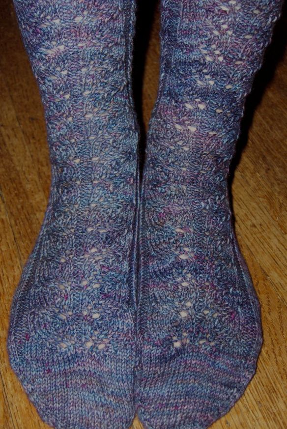Baudelaire by Cookie A knitted in Viola Sock by Deborah Cooke