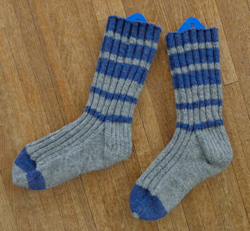 Ribbed Sport Socks knit in Briggs and Little Tuffy by Deborah Cooke