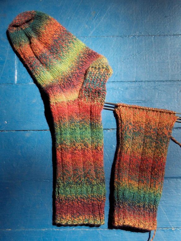 Socks knit in Kroy FX by Deborah Cooke