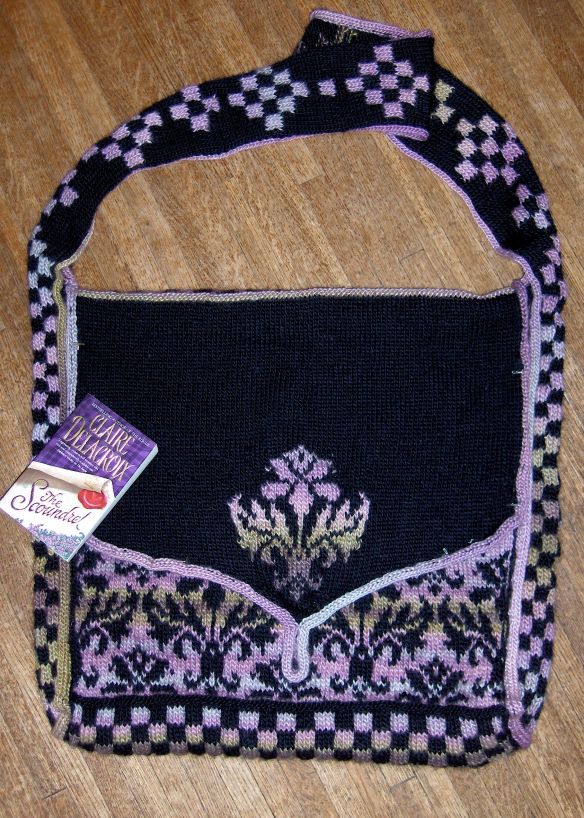 Kauni Damask Understated Bag by Karen Stelzer knit in Patons SWS by Deborah Cooke