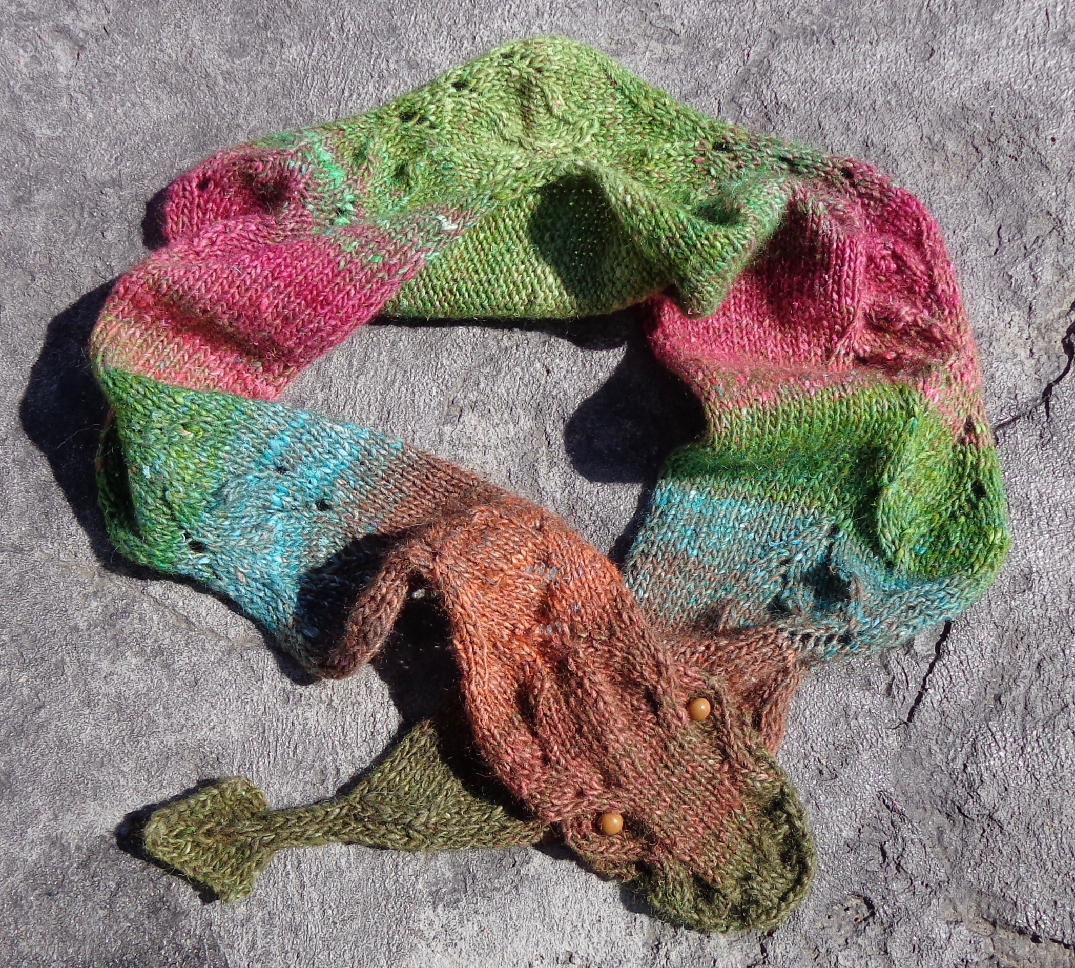 The Dragon's Tale by Nim Teasdale knit in Noro Silk Garden by Deborah Cooke