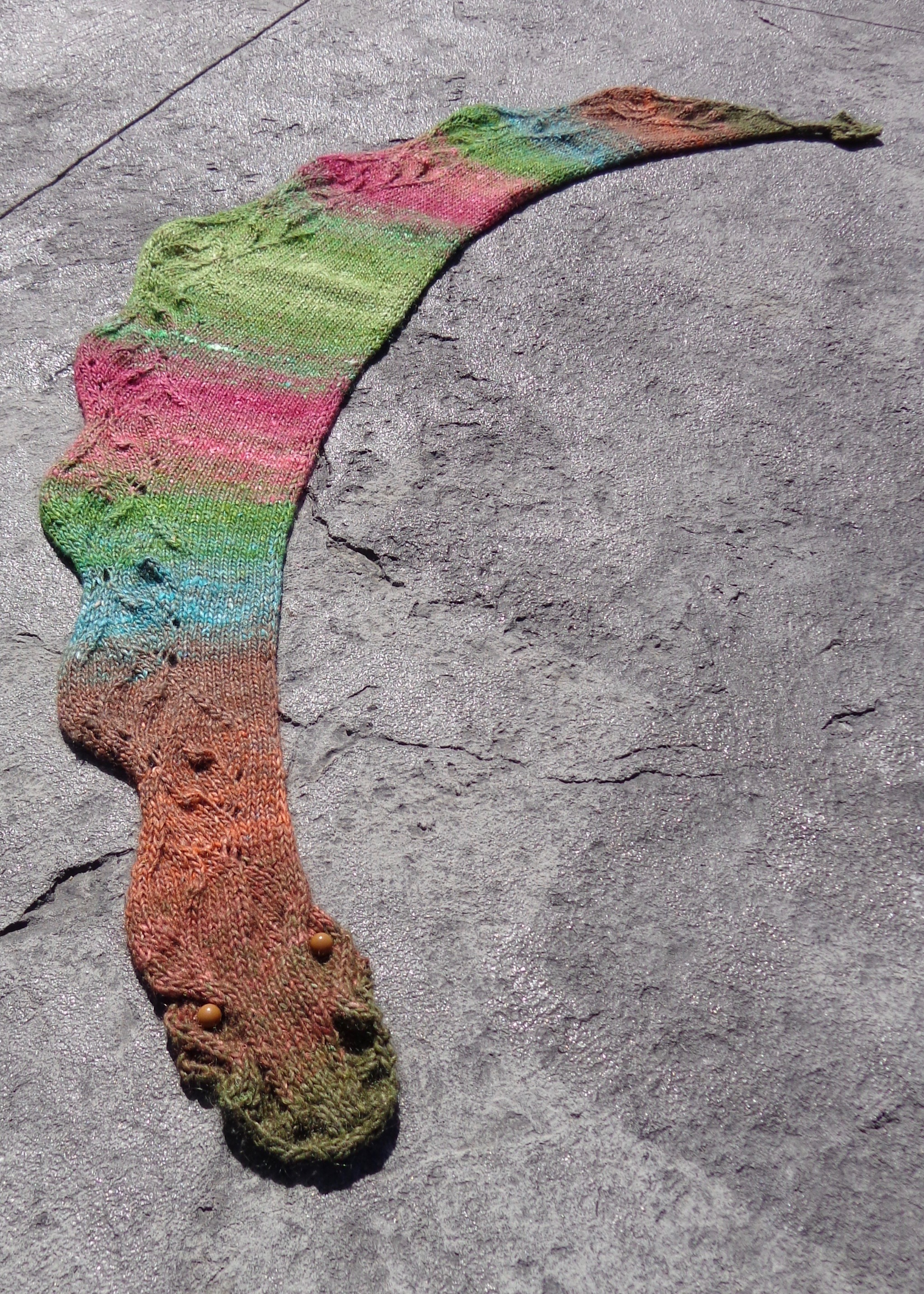 The Dragon's Tale by Nim Teasdale knit in Noro Silk Garden by Deborah Cooke