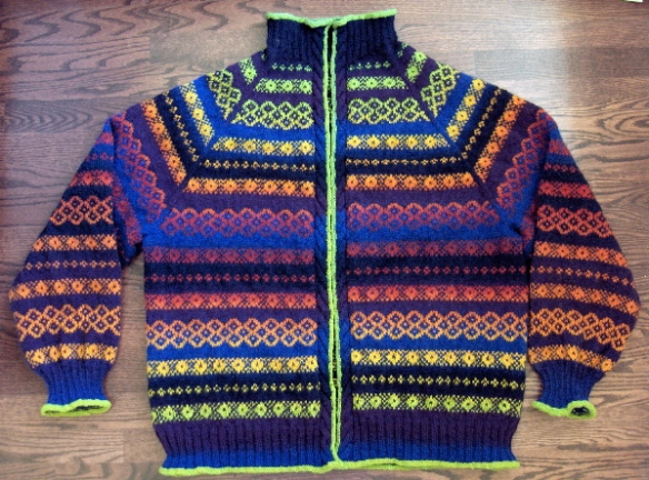 The Elrond Sweater, knit in Kauni Effektgarn by Deborah Cooke