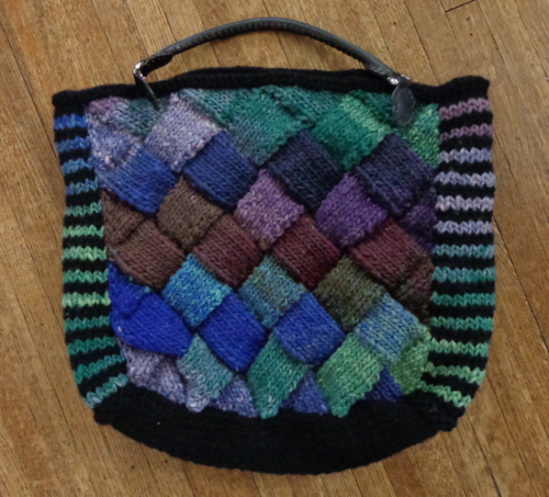 Entrelac Bag knit in Noro Hitsuji by Deborah Cooke