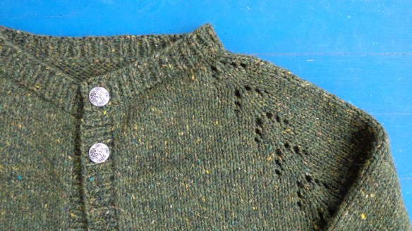 Felix Cardigan by Amy Christoffers knit in Rowan Renew by Deborah Cooke