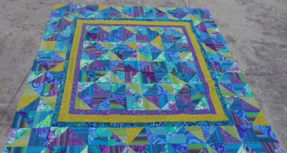 Green and purple quilt pieced by Deborah Cooke