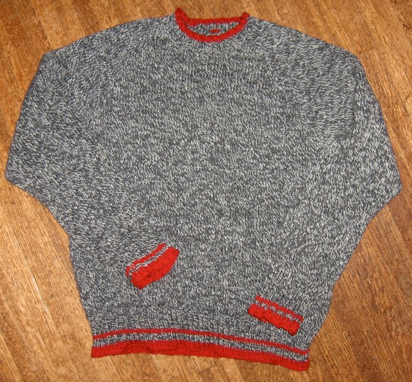 Top down raglan knitted in Patons Classic Wool by Deborah Cooke