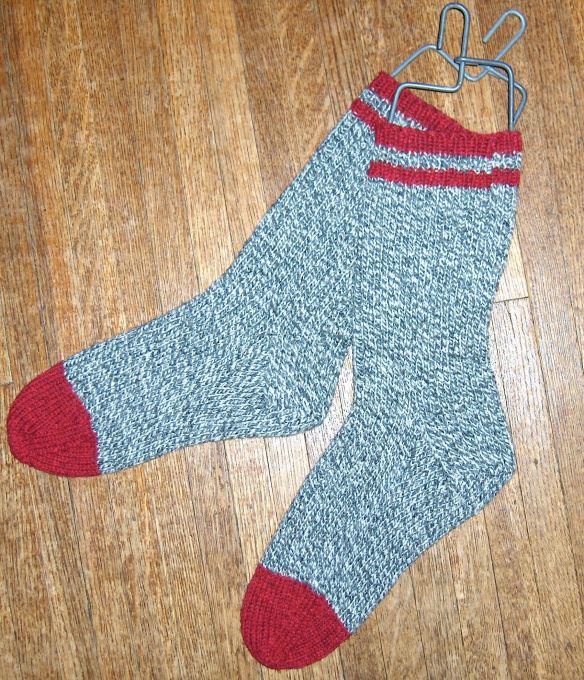Ribbed Sport Socks by Patons knit in Briggs and Little Tuffy by Deborah Cooke