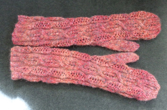 Icicle Mittens by Martin Storey knit in Rowan Colourspun by Deborah Cooke