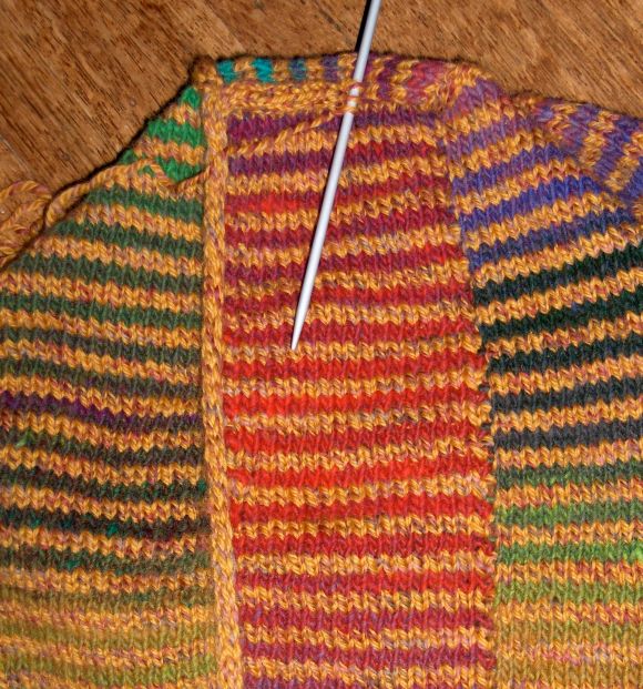 Stripey Noro Messenger Bag by Deborah Cooke knit by Deborah Cooke