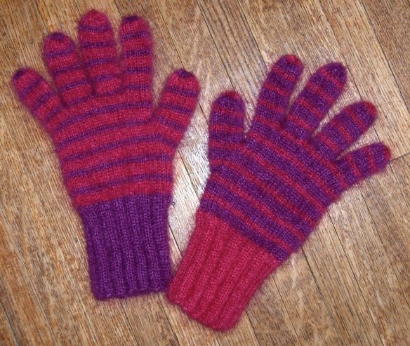 Johnstone Gloves by Kim Hargreaves knit in Rowan Kidsilk Haze by Deborah Cooke