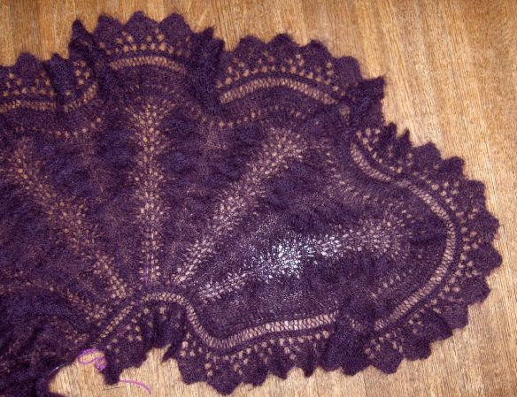 Lady's circular cape by Jane Sowerby knit in Rowan Kidsilk Haze by Deborah Cooke