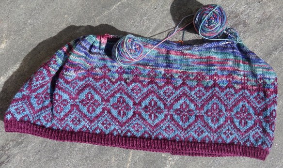 Navelli by Caitlin Hunter knit in Koigu KPPPM and Shibui Knits Sock by Deborah Cooke