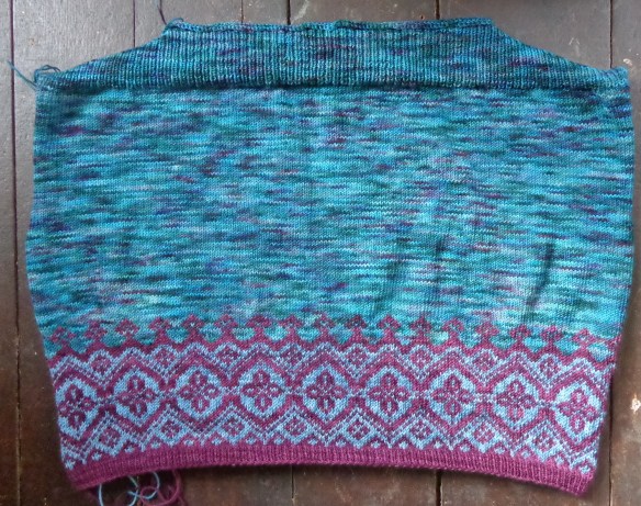 Navelli in Koigu KPPPM and Shibui Knits Sock knit by Deborah Cooke