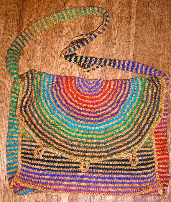 Stripey Noro Messenger Bag by Deborah Cooke knit by Deborah Cooke