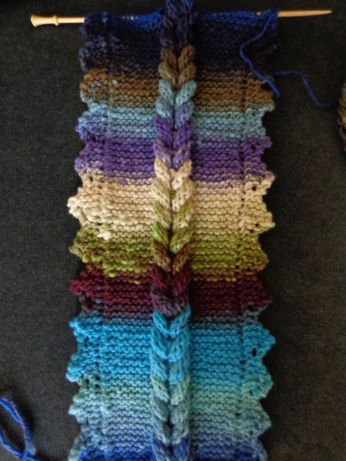 Braided Scarf by Jacqueline van Dillen knit in Noro Kureopatera by Deborah Cooke
