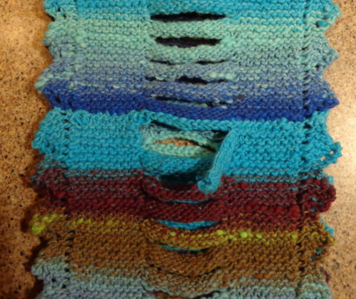 Braided Scarf by Jacqueline van Dillen knit in Noro Kureopatera by Deborah Cooke