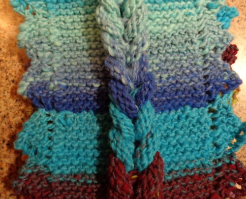 Braided Scarf by Jacqueline van Dillen knit in Noro Kureopatera by Deborah Cooke