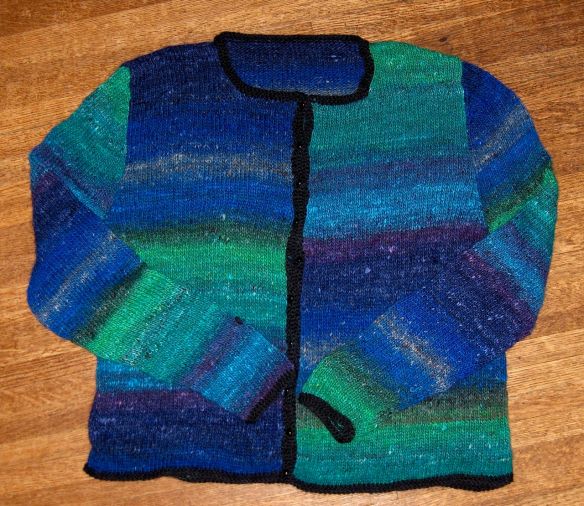 Fitted Cardigan by Jane Ellison knit in Noro Silk Garden by Deborah Cooke