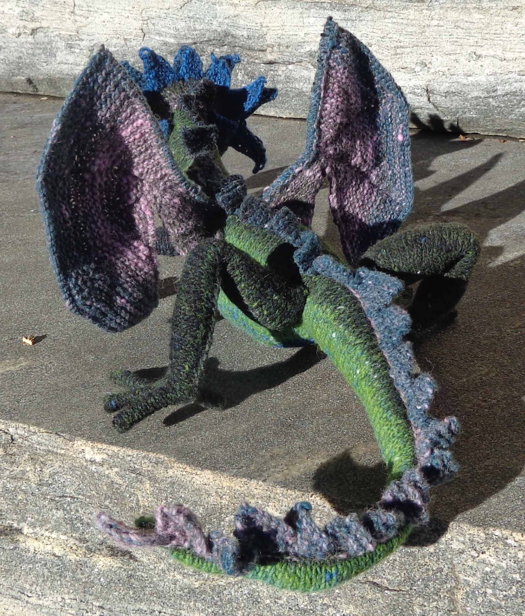 Doughty Dragon by Joan Rowe knit in Noro Kureyon Sock by Deborah Cooke