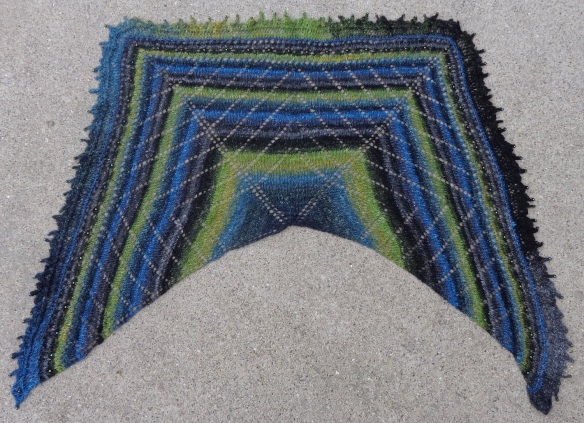Spiderweb Fichu shawl by Jane Sowerby knit in Noro Silk Garden Sock by Deborah Cooke