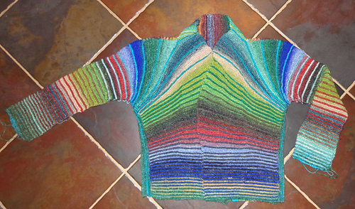 Cropped Jacket by Irina Poludnenko knit in Noro Silk Garden Sock by Deborah Cooke