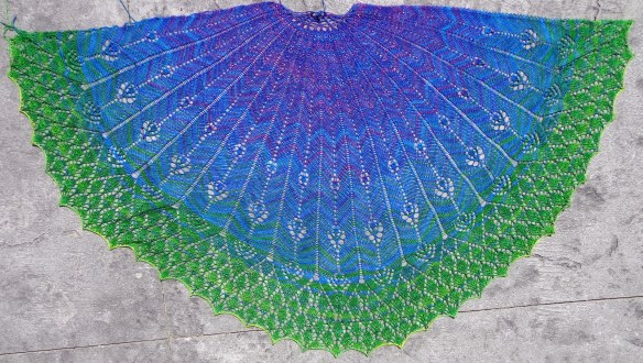 Renaissance Fan by Nim Teasdale knit in The Unique Sheep Luxe (Earthfaire kit) by Deborah Cooke