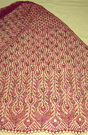 Peacock Feathers Shawl knit by Deborah Cooke