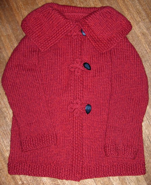 Raglan cardigan knit in Rowan Big Wool by Deborah Cooke
