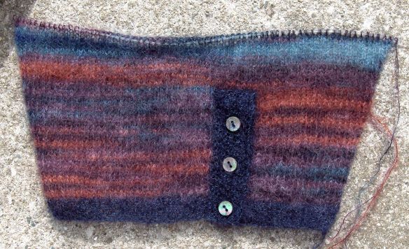 Sweetheart cardigan by Sarah Hatton knit by Deborah Cooke in Rowan Kidsilk Haze Stripe