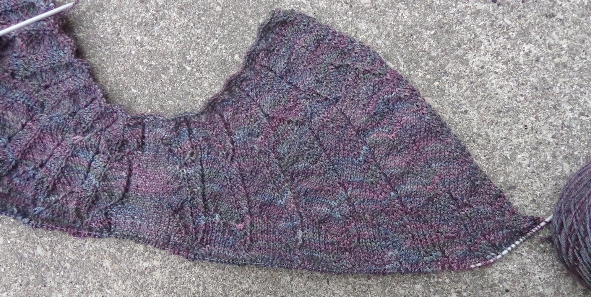 Wingspan shawl by Kyle Vey knit in Briar Rose Fibers Sea Pearl by Deborah Cooke