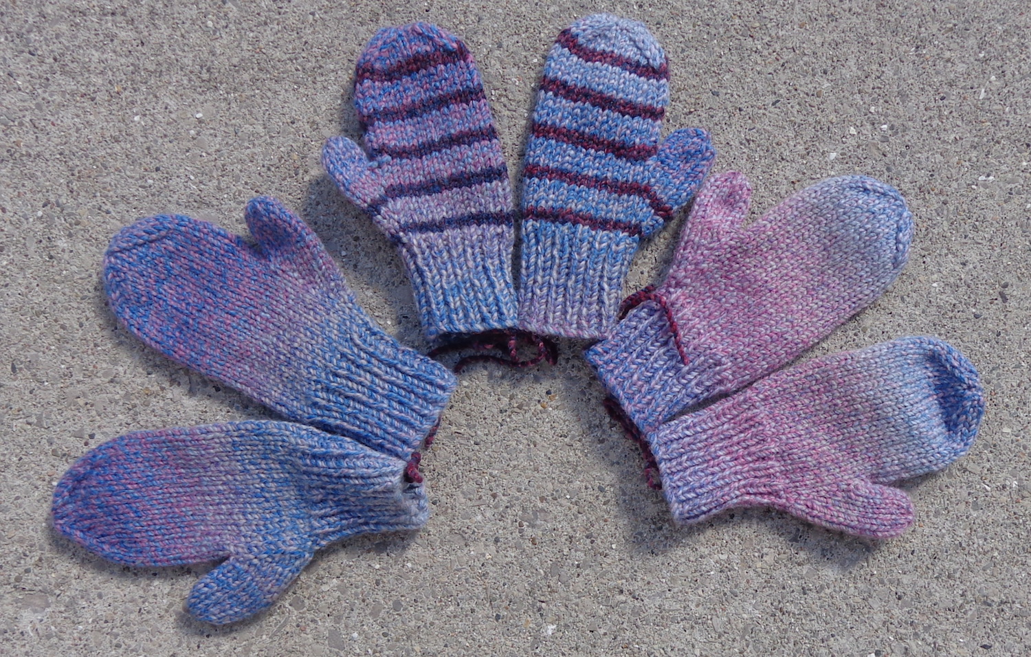 World's Simplest Mittens knit in Red Heart Gemstone by Deborah Cooke