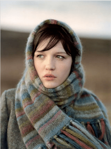 Earth Stripe Wrap by Kaffe Fassett in Rowan Kidsilk Haze