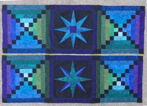 Moonglow blocks 1 and 2 sewn by Deborah Cooke