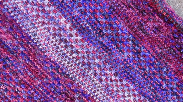 Nightshift shawl knit in Koigu KPPPM by Deborah Cooke