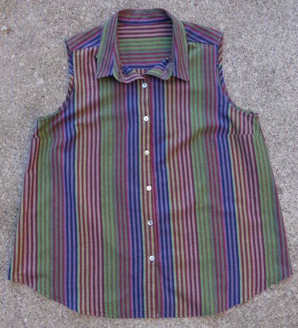 Jalie Rose sewn in Kaffe Fassett yarn-dyed stripes by Deborah Cooke