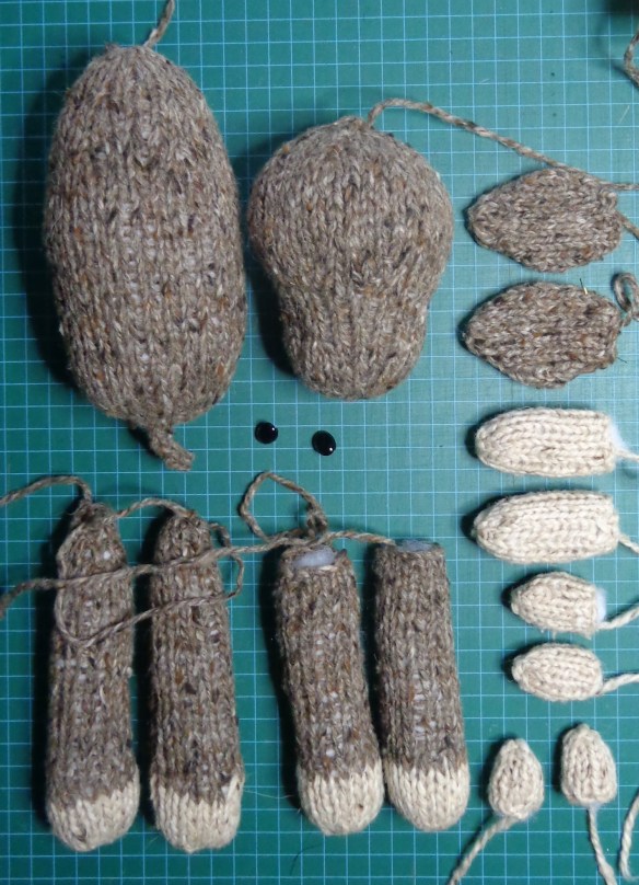 Juniper Moose knit in Sirdar Tweedie Chunky by Deborah Cooke, unassembled