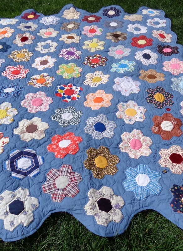 Grandmother's Flower Garden quilt by Deborah Cooke