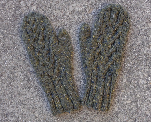 Alaska Mittens knitted in Sirdar Tweedie Chunky by Deborah Cooke