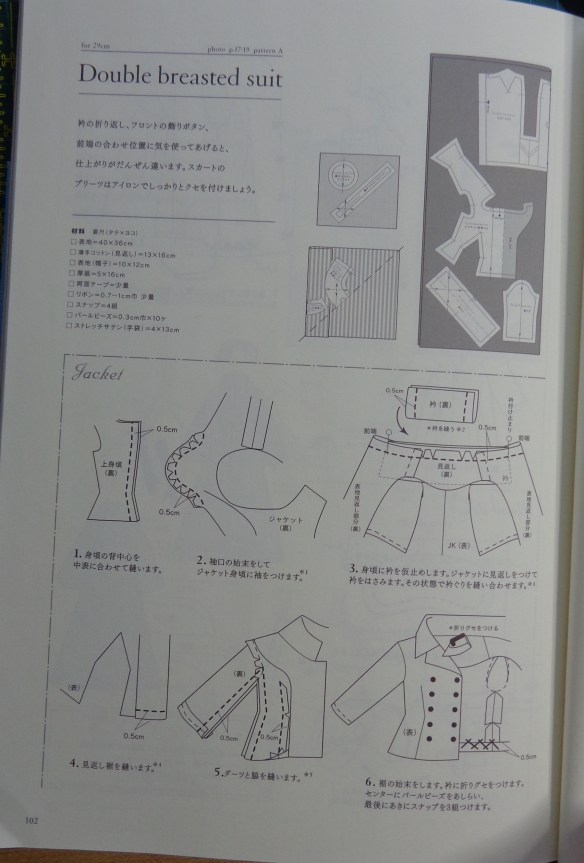Double Breasted Suit for Barbie from Kate Mitsubachi's book Dress Style
