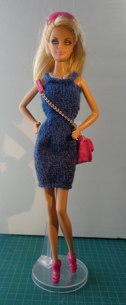 Modern Day Goddess dress for fashion dolls knit by Deborah Cooke
