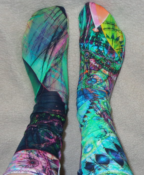 Jersey socks sewn by Deborah Cooke