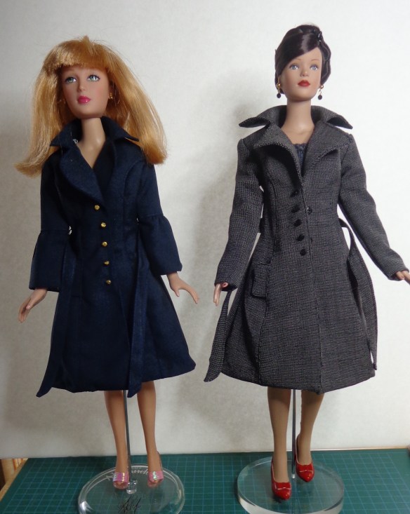 April Showers Modern Trenchcoat by DBDoll Patterns, sewn for Tyler Wentworth and Alexandra Fairchild Ford by Deborah Cooke