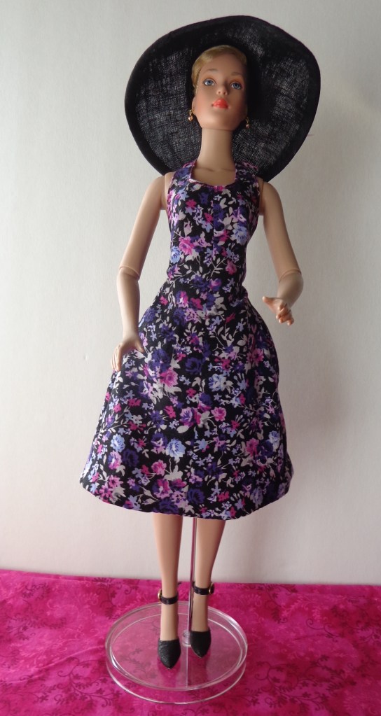 Halter dresses for 16" dolls from Fashion Doll Clothing by Rosemarie Ionker, sewn by Deborah Cooke