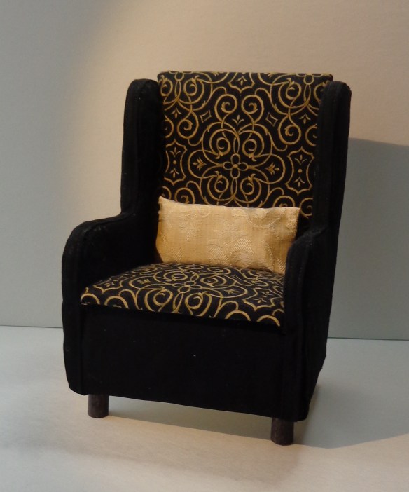 1:6 scale chair made by Deborah Cooke following Resin Rapture's tutorial