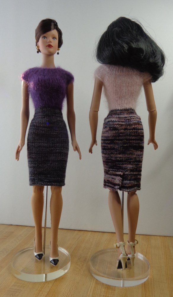 Dress and side-to-side cardigan knit for Tyler Wentworth by Deborah Cooke