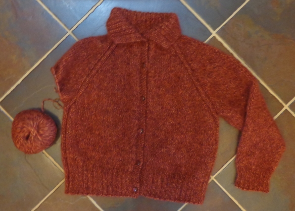 No. 9 sweater from My Favourite Things knit with modifications in Kidsilk Haze Trio by Deborah Cooke